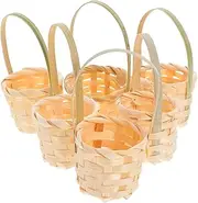 MINAOLULUS 6pcs Mini Bamboo Woven Baskets Storage for Crafts Weddings and Parties Compact Design Durable Bamboo for Organizing Small Items and Desktop Clutter
