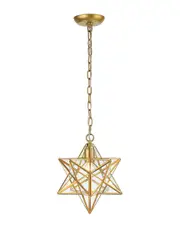 JONATHAN Y Designs Stella 12 Moravian Star Metal Clear Glass Led Pendant