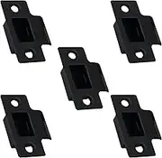 Strike Plate Matt Black Latch Door Frame + Dust Box + Matching Screws (5)