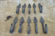 10pcs Hooks Wall Mount Hand Forged Storage Gun Rack Coat Hooks Hat Entryway Leaf