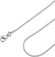 [FASHGOOD] Snake Chain Necklace for Women Men Gold Plated Stainless Steel Necklace with Lobster Clasp, 1.2mm Width Silver Dainty Thin Chain Necklace 40/45/50/55/60CM