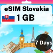 eSIM Slovakia - 1 GB - 7 Days - Travel eSIM | QR code activation