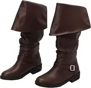 [ACE SHOCK] Men's Medieval Pirate Boots Renaissance Cosplay Boot for Men Halloween Costume Shoes