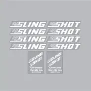 Slingshot - WHITE on clear decal set - Old school bmx
