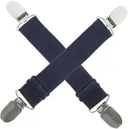 Happyyami Trouser Leg Clip Elastic Garter Straps for Trucks Waist Clip Garter Clips Adjustable Bootstrap Pants Lifting Strap Fasteners Clips Grippers Clip Suspenders Elastic Band Black