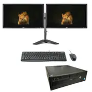 HP EliteDesk 800 G2 SFF Desktop PC i5-6500 3.6GHz 8GB RAM 128GB SSD + Dual 24" Monitors - Refurbished
