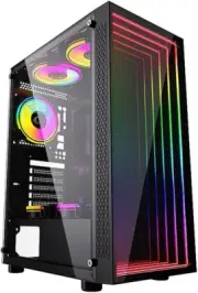 B-Optillusion Gaming PC ATX Case, Special Optical Illusion ARGB Front Panel, Tem
