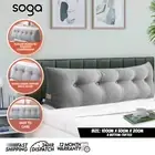 SOGA 100cm Silver Triangular Wedge Bed Pillow Headboard Bedside Tatami Cushion