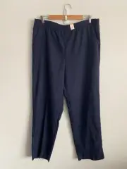 Millers Dress Pants Women Plus Sz 18 Blue Elastic Waist PullOn Pocket Comfy NWT