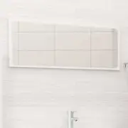 Bathroom Mirror High Gloss White 90x1.5x37 cm Chipboard
