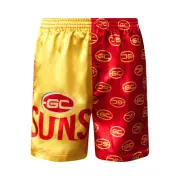 Gold Coast Suns AFL AF9263 Boys Team Logo Printed Satin Boxer Shorts New