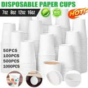 Disposable Coffee Cups 4/ 8 /12/16 /18 oz Bulk Takeaway Paper Wall Take Away