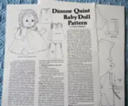 Uncut Doll Dress Pattern to fit Antique 10" Madame Alexander Dionne Quint Baby