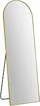 Viviendo Arched Full Length Mirror, 150 x 50cm, Large Arch Floor Mirror with Stand, Full Body Wall Freestanding or Wall Mounted Mirrors for Bedroom Living Room, Aluminium Alloy Frame
