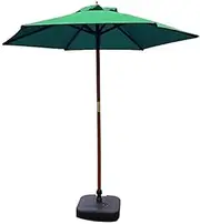 Housewares Sun Parasol Umbrella Garden Parasols 7ft Patio Umbrella Outdoor Garden Table Umbrella, Yard Camping Pool Umbrella with Solid Wood Bracket (Color : Dark Green)