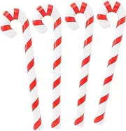 Amosfun 4Pcs Santa Candy Stick Balloon Props Christmas Candy Canes Decor Toy PVC Christmas Expand Inflatable Stick Outdoor Cane Candy Cane Decorations Inflatable Lollipop Outdoor