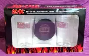 AC/DC 4pc Badged Pint Glasses & LP Coasters Set, 500ml, Great Gift, Boxed, BNIB