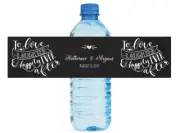 To Love Laughter & Happily Ever After Wedding Engagement Water Bottle Labels