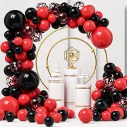 Red and Black Balloons, 124Pcs Red and Black Balloons Garland Arch Kit for Propo