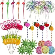 Cocktail Party Decorations, Paper Umbrella Sticks for Cocktails Drink Decorations, Biodegradable Straws for Drinks Wedding Party Hawaii Tropical Party Cocktail Accessories (70)
