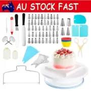 Cake Decorating Kit Turntable Rotating Baking Flower Icing Piping Nozzles AL