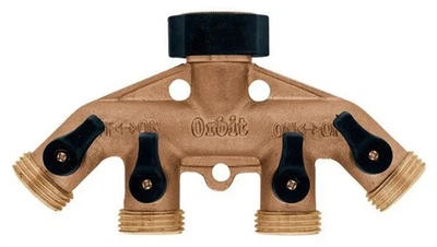 Orbit 62010N 4-Port Hose Faucet Manifold 3/4 Swivel x 3/4 MHT in.