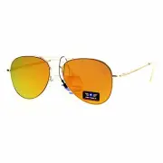 Air Force Pilot Sunglasses Unisex Spring Hinge Metal Frame Mirror Lens