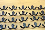 20 BLACK COAT HOOKS, DOUBLE, BLACK, SIMPLE, MINIMALIST, HALL TREE, COAT RACK