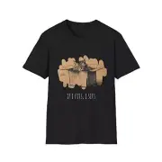 Kitty Couture, Retro Illustration, Unisex If I Fits, I Sits T-Shirt, Funny Tee