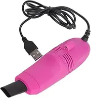 Mini Computer Vacuum Cleaner, Intelligent Cooling Mini Keyboard Vacuum Cleaner USB Large Suction Brush Head (Rose Red)