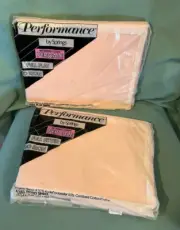 NOS Vtg PERFORMANCE by SPRINGS Solid Peach Percale Full Fitted & Flat Sheets