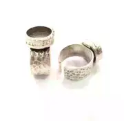 Hammered Ring Blank Setting Base Bezel inlay Backs Cabochon Antique Silver 12mm