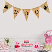 Halloween Decorations Outdoor Bunting Flag Pennant Linen Banner