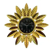 Decorative Abstract Design Metal Round Gold Frame Wall Clock 65 cm