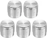 uxcell 5pcs Potentiometer Knob Knurled Shaft Silver Tone Aluminum 6mm Shaft Dia. Rotary Knob 15mmx13mm Volume Control Knob