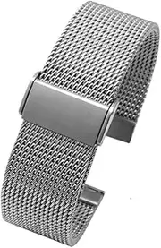 [QCLCVBBFGW] 20/22/24mm Steel Dive Shark Mesh Fit For Milanese Watch Bracelet Strap Band Weaving Double Snap Strap