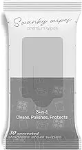 Swanky Stainless Steel Cleaner Wipes - Removes Grease, Fingerprints & Smudges from Appliances, Refrigerator, Stove, Sink, Oven - Non-Scratch Polishing Cloth, Streak-Free Shine - Soft Wipes, 30 Count