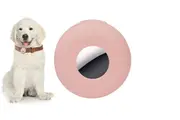 Dog Collar Anti-Lost Silicone Tracker Protective Case Cover Compatible With Apple Airtag-Pink