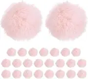 uxcell 25-Pack Faux Fur Pom Poms, 1.2 Inch/ 1.6 cm Soft Fluffy Pompoms Balls Faux Rabbit Fur with Elastic Loop for Hats/Bags/Keychains/Knitting Accessories/DIY Crafts [Pink]