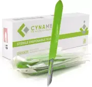 Cynamed Stainless Steel Disposable Scalpel w/Plastic Handle Sterile Single Blade