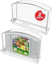 EVORETRO Acrylic Video Game case Protector Compatible for Nintendo 64 Game Cartridge - Display Case Compatible for Super Mario, Mario Kart, Zelda, GoldenEye, Wave Race, Diddy Kong (Pack of 2)