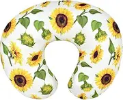 Nursing Pillow Cover, Breastfeeding Pillowcase Cushion Cover Baby Pillow U Shaped Nursing Pillow Cover Learning Sit Detachable Washable Nursing Pillow Slipcover for Breastfeeding Moms Sunflower