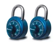 Master Lock Number Combination Padlock Set, Same Combination, Blue, 1530T