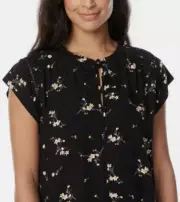 Women's Buffalo Floral Print Flutter Sleeve Lightweight Woven Top Blouse Size XS