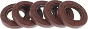 X AUTOHAUX Universal Oil Seal TC Double Lip W Steel Spring Seal Ring Rotary Shaft Seal 25x42x7mm High Pressure FKM Rubber Brown 5 Pcs