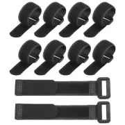 10Pcs Reusable Cable Ties 6"x0.79" Adjustable Reusable Hook & Straps Black