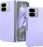 [DOMAVER] Case for Google Pixel 9 Pro Fold Shockproof with [Built-in Screen Protector] [Support Wireless Charging] Anti-Yellowing Slim Heavy Duty Protection Protective Case for Pixel 9 Pro Fold, Purple