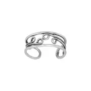 Sterling Silver .925 Spiral Waves Toe Ring Adjustable Size | Made In USA