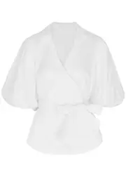 Jonathan Simkhai Waverly Cotton-blend Wrap top - White - XS XS