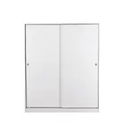 Design Square Multi-Purpose Built-In Modular Sliding Door Wardrobe Closet Clothes Storage - White
